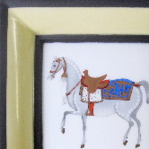 Square tray with horse Hermes style